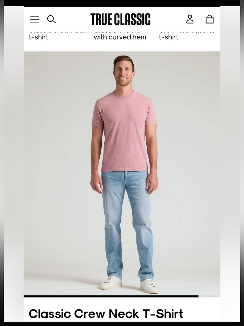 True Religion Men’s Short Sleeve Crew Tee in Dusty red